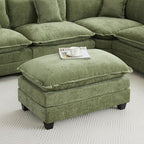 35‘’ Modern Chenille Cloud Sofa Ottoman, Rectangle Ottoman by WUTUTUEE