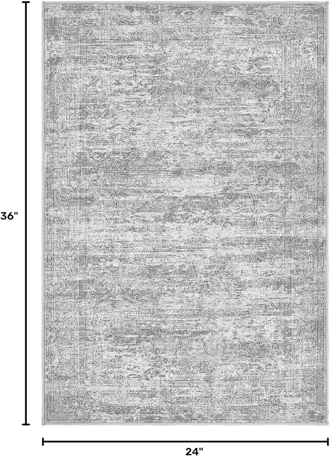 DMOYEST 2x3 Entryway Area Rug: Washable Neutral Modern Abstract Small Rug - Image 2