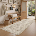 Soalmost Runner Rug 2x5 Washable Non-Slip Kitchen Entry Runners Brown | Soft - Image 3