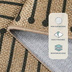 Lahome Tan Rug for Living Room, Geometric 8x10 Washable Nature Easy Jute Rug | - Image 5