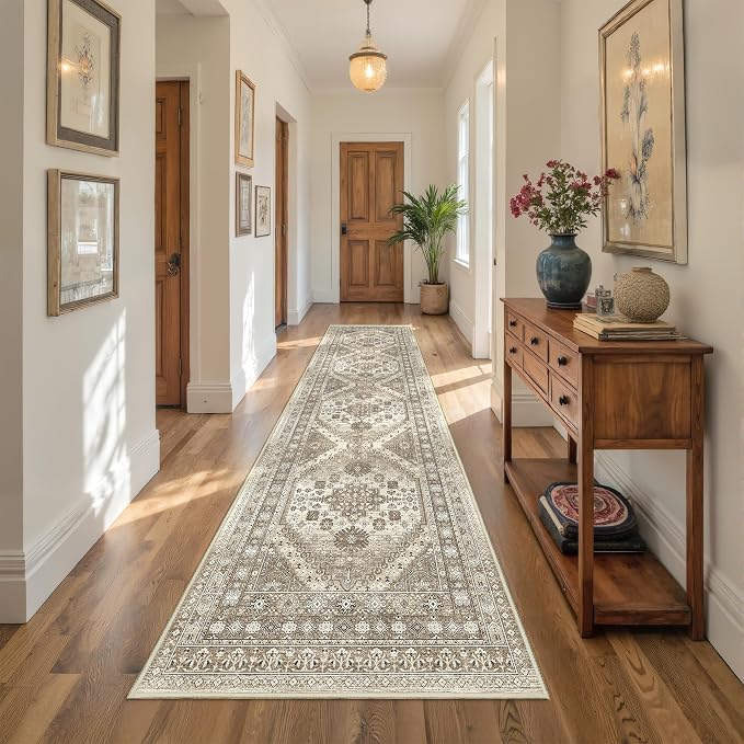 Runner Rug 2x10, Vintage Washable Rugs - Image 5