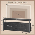 Huuger LED TV Stand for Bedroom, 55 Inch Fabric Dresser - Image 2