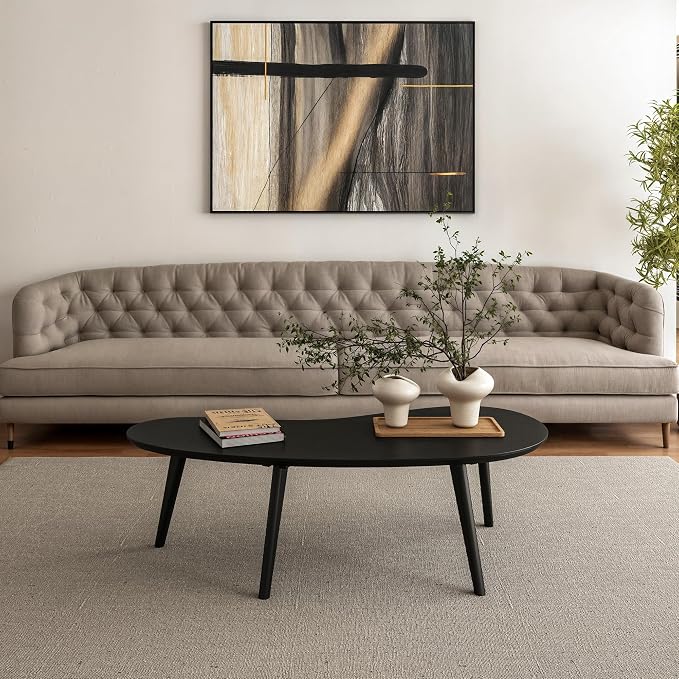 Camaflexi Mid Century Modern Abstract Shaped Coffee Table/Wood/Black Finish - Image 5