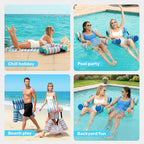 SLOOSH Inflatable Pool Floats Adult, 2 Packs Floating Lounge Chairs, Blow up - Image 7
