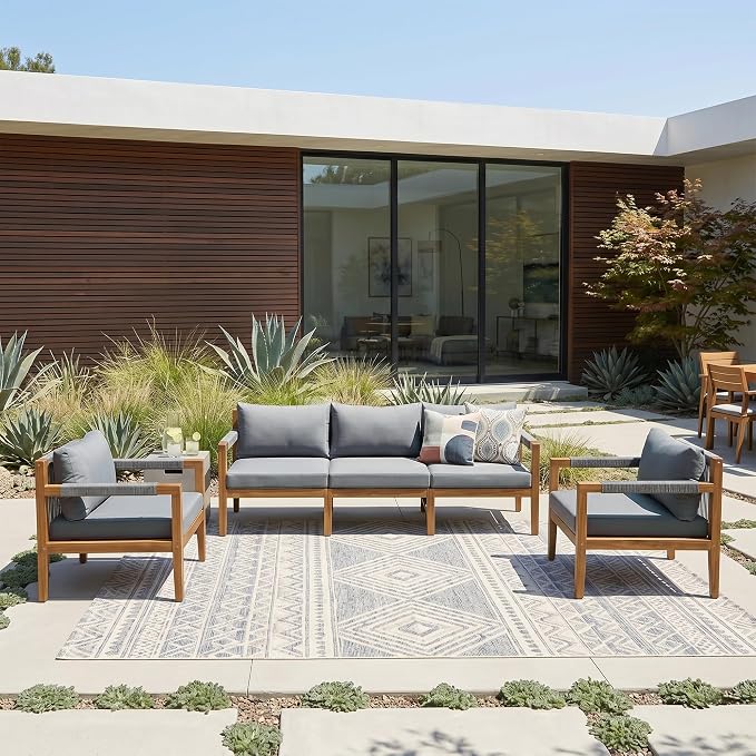 VilroCaz 3-Piece Patio Conversation Set, All Weather Sectional Sofa Set - Image 2