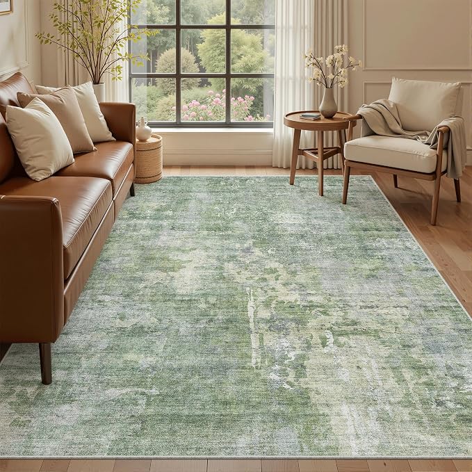 Soalmost Abstract Rug 5x7 Washable Area Rugs by Soalmost