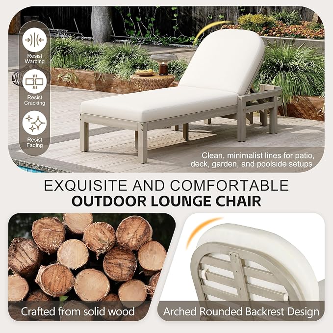 Outdoor Chaise Lounge Chair, Patio Chaise Lounge Recliner - Image 7
