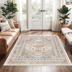 3x5 Washable Area Rug for Entryway Non Slip Kitchen Rugs, Floral Soft Living - Image 3