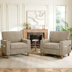 Mid Century Modern Accent Chairs Set of 2, Chenille Comfy Living Room Arm Chairs by ErdoruLiving