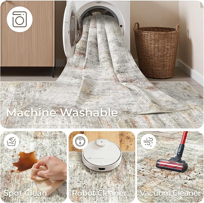 2'6 x 10' Runner Rug Non Slip, Washable Kitchen Rugs, Living Room, Long Rug - Image 8