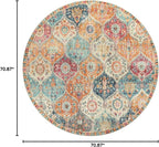 Lahome Moroccan Washable Round Area Rug, Soft Round Rugs 6ft Ultra-Thin Non-Slip - Image 2