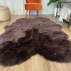 HUAHOO Premium Genuine Sheepskin Rug Brown Real Australia Sheepskin Natural - Image 3