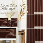 Rustic Brown Linen Curtains 90 Inch Long 2 Panels Set - Image 3