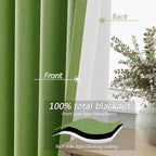 100% Blackout Curtains 96 Inch Length 2 Panels Set - Image 4