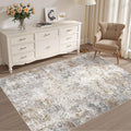 UERMEI 4x6 Area Rug Living Room Rugs Washable Neutral Brown Grey Carpet | by UERMEI