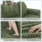 L-Shaped Sectional Couch with Storage and Pull Out Bed, Convertible Sofa Bed - Image 8