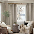 Burlywood Birch Pinch Pleat Linen Curtains 108 Inches Long 70 Inch Wide | Light by Twodrapes