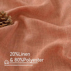 Terracotta Linen Semi Sheer Curtains 63 Inch - Image 2