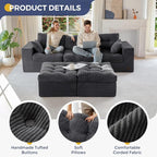 MAXYOYO 104" U Shaped Modular Sectional Sofa - Image 5