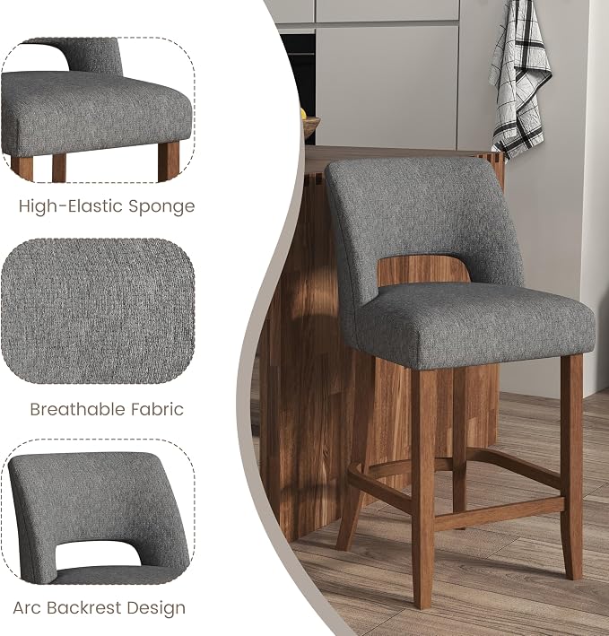VKNOW Bar Stools Set of 4, Modern Counter Stools - Image 8