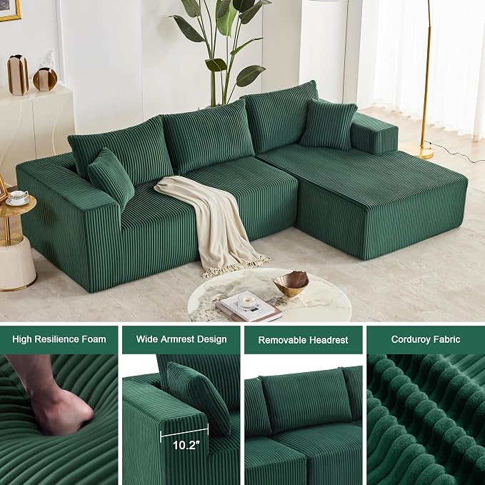 Weture 108” Modular Sectional Sofa, Cloud Sectional Couch - Image 5