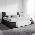 SHA CERLIN Modern Faux Leather King Bed Frame by SHACERLIN