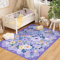 DUKINO 4x6 Area Rug, Floral Washable Rug Non Slip Office Chair Mat, Stain by DUKINO
