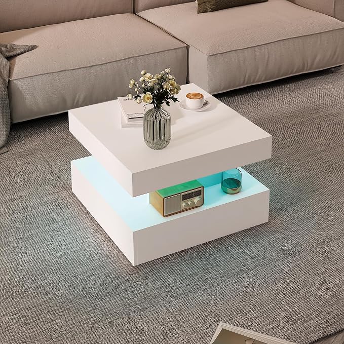 HedoAjim Small White Led Coffee Table - Image 7