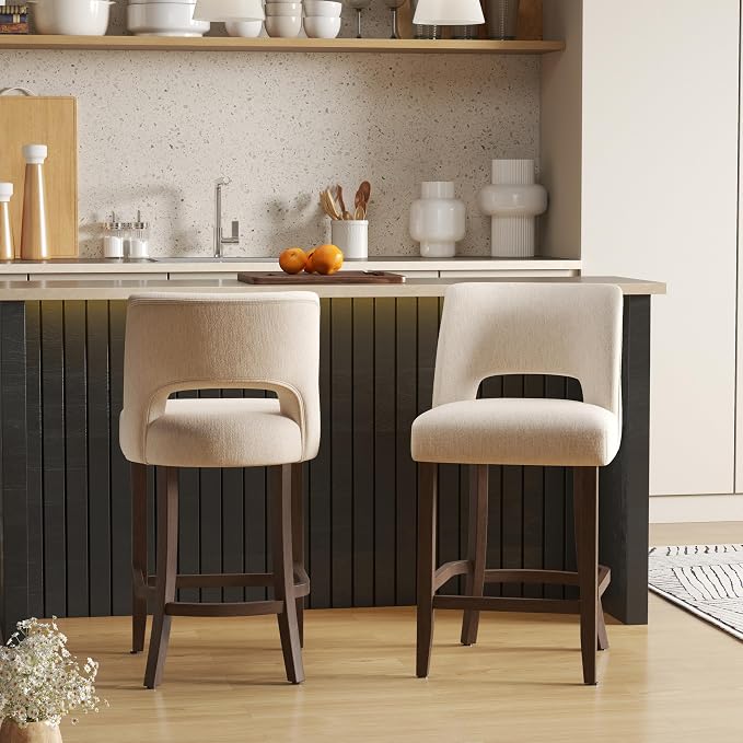 VKNOW Bar Stools Set of 2, Modern Counter Stools - Image 3