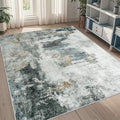 5x8 Area Rugs for Living Room Washable Bedroom Dining Room Black Gold | Modern by Aelenmu