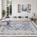 8x10 Area Rugs for Living Room, Large Washable Rug, Dining Room, Low Pile by Zesthome