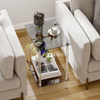 Tempered Glass Side Tables Set of 2 Acrylic End Table - Image 7