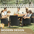 Devoko Outdoor Patio Dining Sets 9 Pieces Wicker Outdoor Dining Table and - Image 6