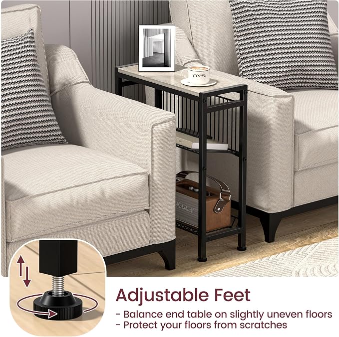 Narrow Side Table for Small Space, 3-Tier End Table - Image 7
