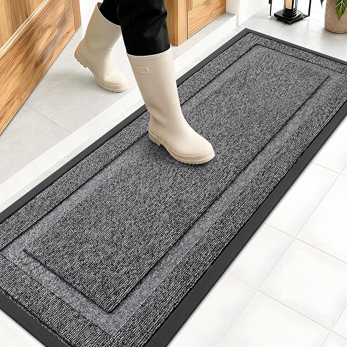 OLANLY Front Door Mat Outside 47x17, All-Season Heavy-Duty Rubber Doormat | by OLANLY