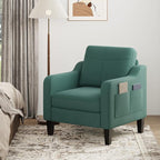 Accent Chair for Living Room Modern Linen Upholstered Armchair Side Wooden - Image 8