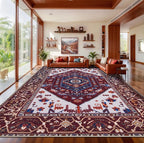 SERISSA 9x12 Washable Non Slip Boho Area Rug by SERISSAHomeDecorCollection