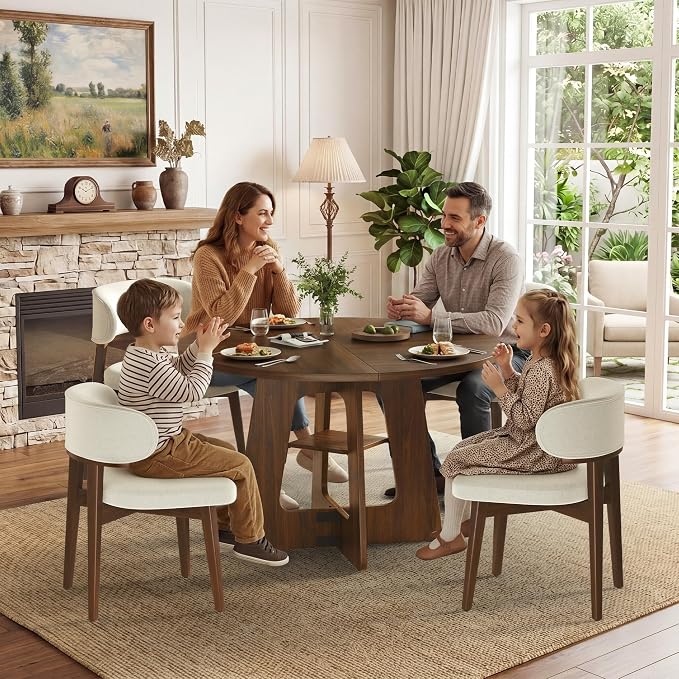 GRUSIGN 5-Piece Round Dining Table Set - Image 6