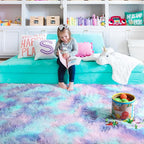 8x10 Area Rug, Cute Kawaii Purple Rainbow Rug - Image 8