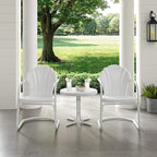 Crosley Furniture Tulip 3-Piece Outdoor Chair and Side Table Set, Retro Metal - Image 7