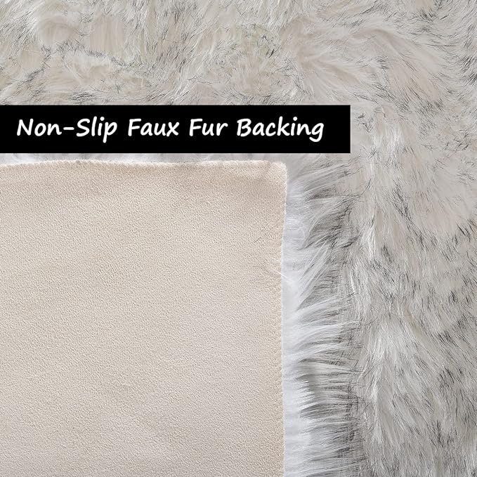 Goolela Faux Sheepskin Fur Rug Fluffy Fuzzy Furry Rug - Image 4