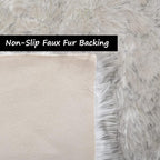 Goolela Faux Sheepskin Fur Rug 4x6 Fluffy Fuzzy Furry Carpet White - Image 4