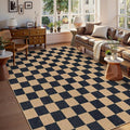 Lahome Checkered Easy Jute Living Room Rug, 8x10 Outdoor Rugs Washable | by Lahome
