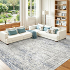 8x10 Area Rugs for Living Room, Large Washable Rug, Dining Room, Low Pile by Restydon