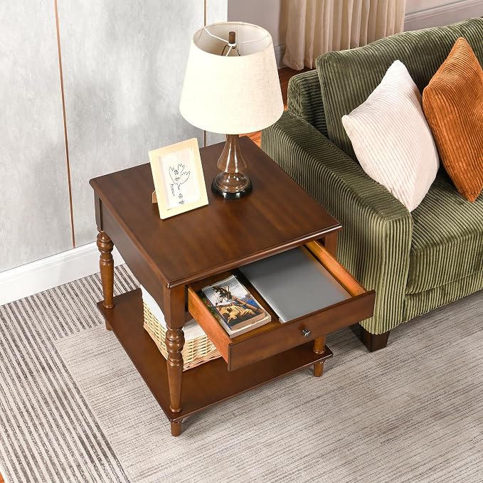 Mid-Century Modern Living Room Coffee Table Set, 2-Piece Solid Wood Living Room - Image 8