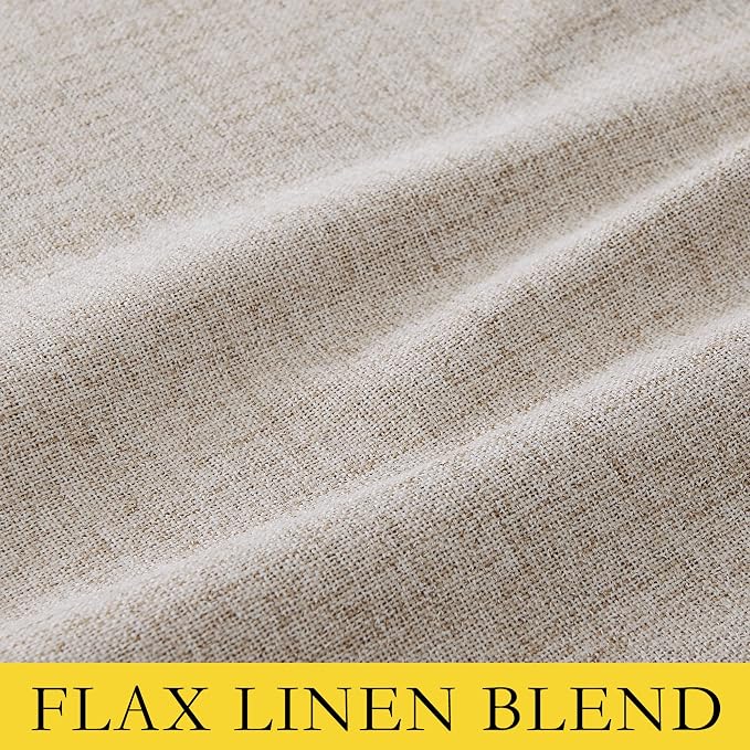 NICETOWN 100% Blackout Natural Linen Bedroom Curtains 95" Length - Image 9