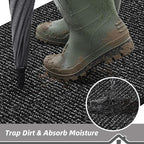 BEQHAUSE Dirt Trapper Door Mat 24" x 60", Non-Slip Washable Doormats, Low - Image 3