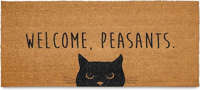 Welcome Peasants Door Mat Large 48x24 Inch, Pvc Backing, Dirt Scraper, by MainEventUSA