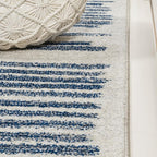 JONATHAN Y Khalil Modern Berber Stripe Cream/Navy Indoor Area Rug, Contemporary - Image 6