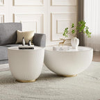 SSLine Bowl-Shape Coffee Table Set of 2 Modern Sintered Stone Top Nesting by SSLine